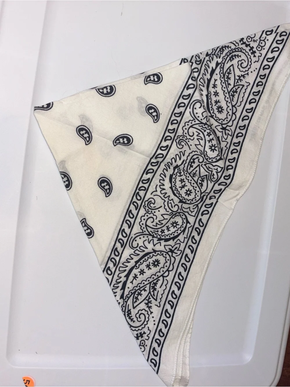 White Paisley Cotton Bandana - Men Accessories